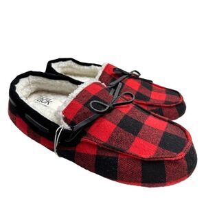 Nordstrom Rack Slippers Womens Size Large Bonfire Red Black Buffalo Check NWT